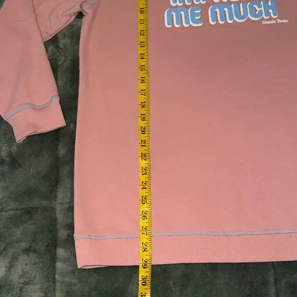 Shania Twain That Don't Impress Me Much Graphic Sweatshirt Sixe Large Pink Merch - Picture 5 of 7